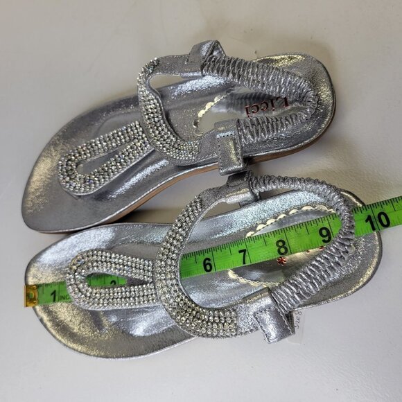 WOMENS Size 8 Silver Sequin Embellish Comfort Insole Toe Post Sandals NEW - Picture 12 of 15